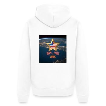 USA, étoiles et ceintures - Veste à capuche bio Premium Unisexe - blanc - Dos - Thijin (182cm)