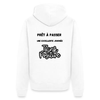 Positive T-shirt - Veste à capuche bio Premium Unisexe - blanc - Dos - Thijin (182cm)