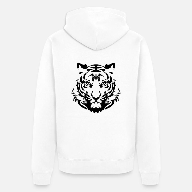 tigre - Veste à capuche bio Premium Unisexe - blanc