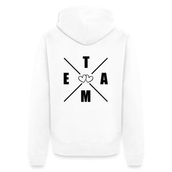 Team Herats - Unisex Premium Organic Zip Hoodie - white - Back - Thijin (182cm)