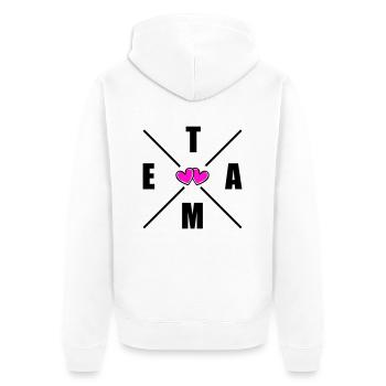 Team Herats - Unisex Premium Organic Zip Hoodie - white - Back - Thijin (182cm)