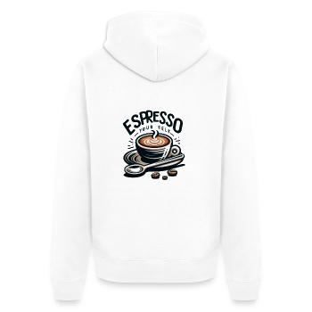 Préparez vous-même un expresso - Veste à capuche bio Premium Unisexe - blanc - Dos - Thijin (182cm)