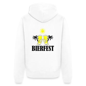 beer festival 02 - Unisex Premium Organic Zip Hoodie - white - Back - Thijin (182cm)