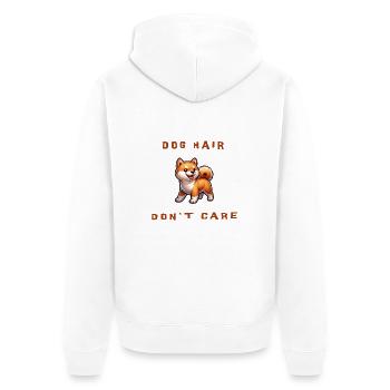 Dog Hair, don't care Shiba Inu doggo - Unisex Premium Organic Zip Hoodie - white - Back - Thijin (182cm)
