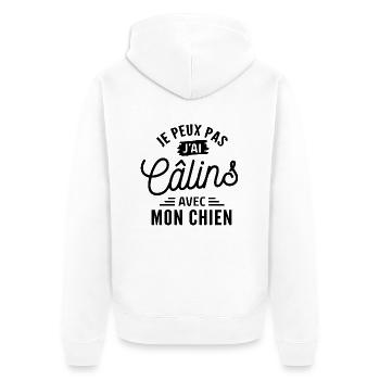 je peux pas j ai câlins avec mon chien - Veste à capuche bio Premium Unisexe - blanc - Dos - Thijin (182cm)