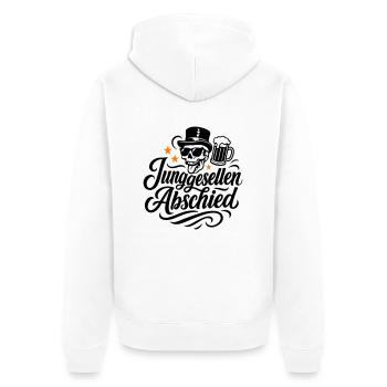 Junggesellen Abschied Party Jga - Unisex Premium Bio Zip Hoodie - Weiß - Hinten - Thijin (182cm)