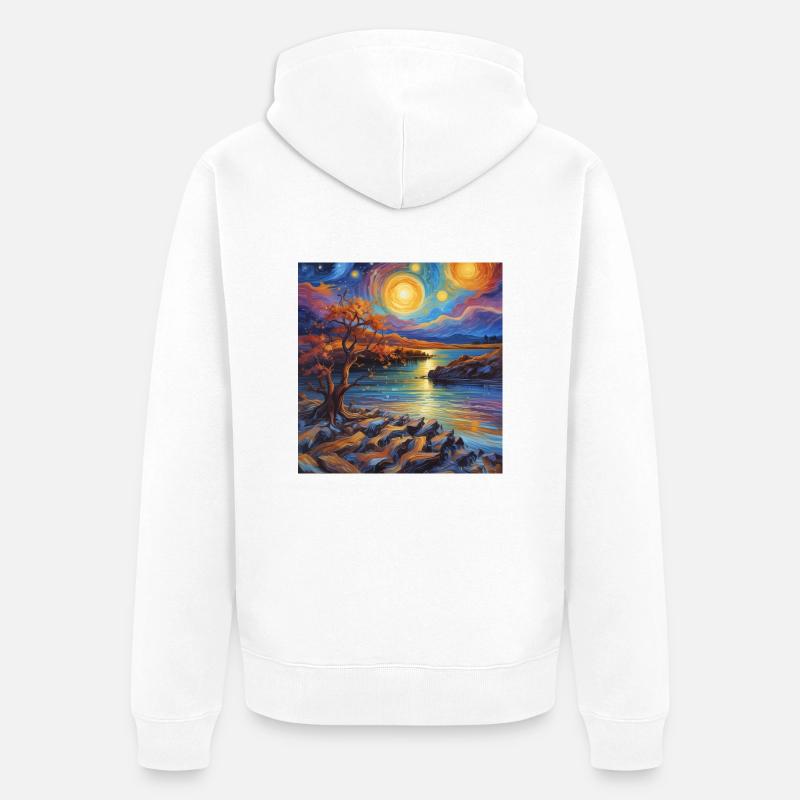 Le bruit du soleil - Veste à capuche bio Premium Unisexe - blanc