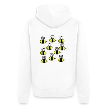Schwarm von Bienen freundlich - Unisex Premium Bio Zip Hoodie - Weiß - Hinten - Thijin (182cm)