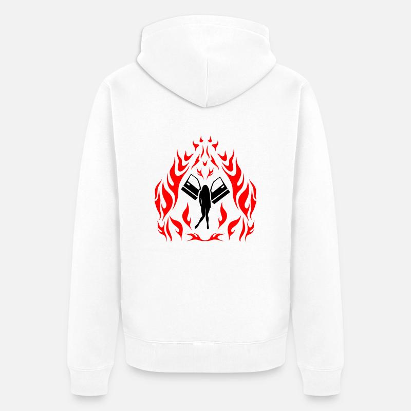 Ange / des flammes - Veste à capuche bio Premium Unisexe - blanc