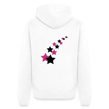 Sterne - Unisex Premium Bio Zip Hoodie - Weiß - Hinten - Thijin (182cm)