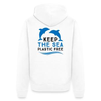 Pollution marine - Veste à capuche bio Premium Unisexe - blanc - Dos - Thijin (182cm)