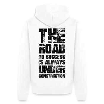 the road to success is always under construction - Unisex Premium Organic Zip Hoodie - white - Back - Thijin (182cm)