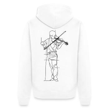 Croquis de violoniste - Veste à capuche bio Premium Unisexe - blanc - Dos - Thijin (182cm)