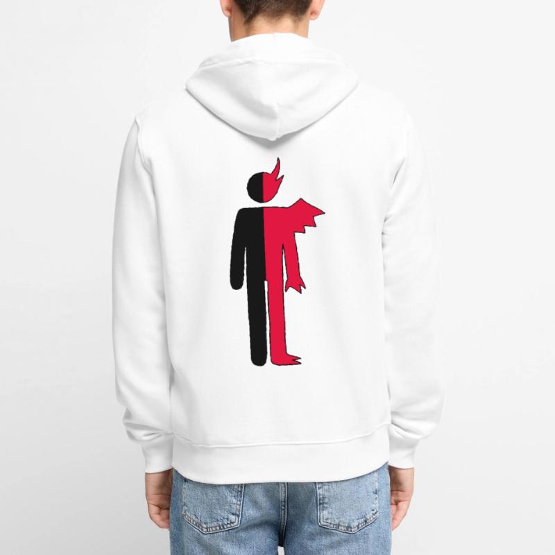 Mann oder Dämon Piktogramm Unisex Premium Bio Zip Hoodie
