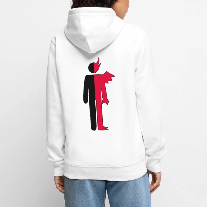 Mann oder Dämon Piktogramm Unisex Premium Bio Zip Hoodie