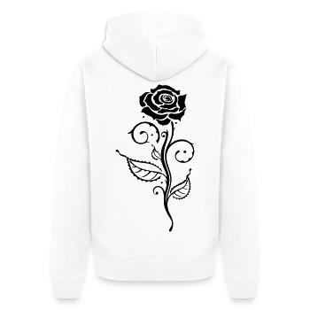Rose Noire Ornement Gothique - Veste à capuche bio Premium Unisexe - blanc - Dos - Thijin (182cm)