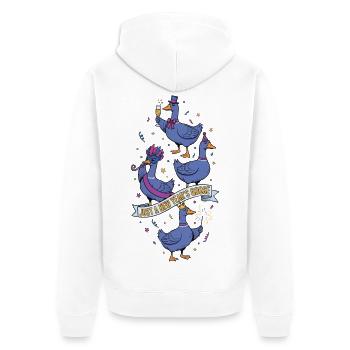 Juste une fête de célébration du Nouvel An 2025 - Veste à capuche bio Premium Unisexe - blanc - Dos - Thijin (182cm)