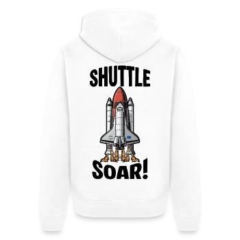 Space Shuttle Soar Takeoff - Unisex Premium Organic Zip Hoodie - white - Back - Thijin (182cm)