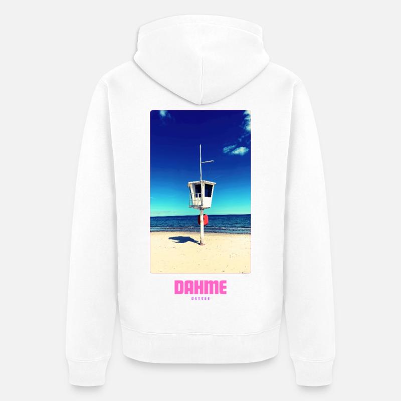DAHME BEACH - Unisex Premium Bio Zip Hoodie - Weiß