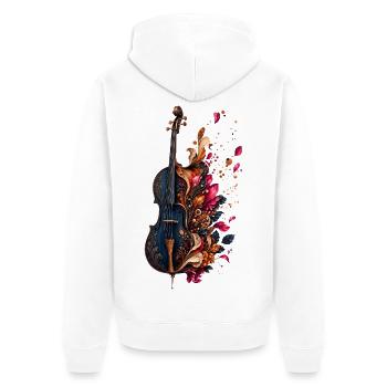 Barocke Blumengeige - Unisex Premium Bio Zip Hoodie - Weiß - Hinten - Thijin (182cm)