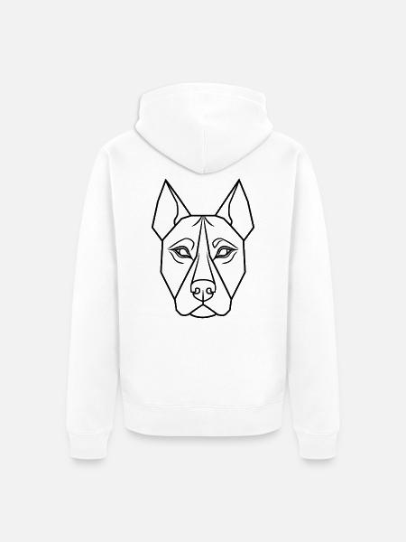 Hund Geometrie - Unisex Premium Bio Zip Hoodie - Weiß