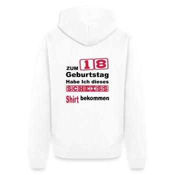 18 birthday - Unisex Premium Organic Zip Hoodie - white - Back - Thijin (182cm)