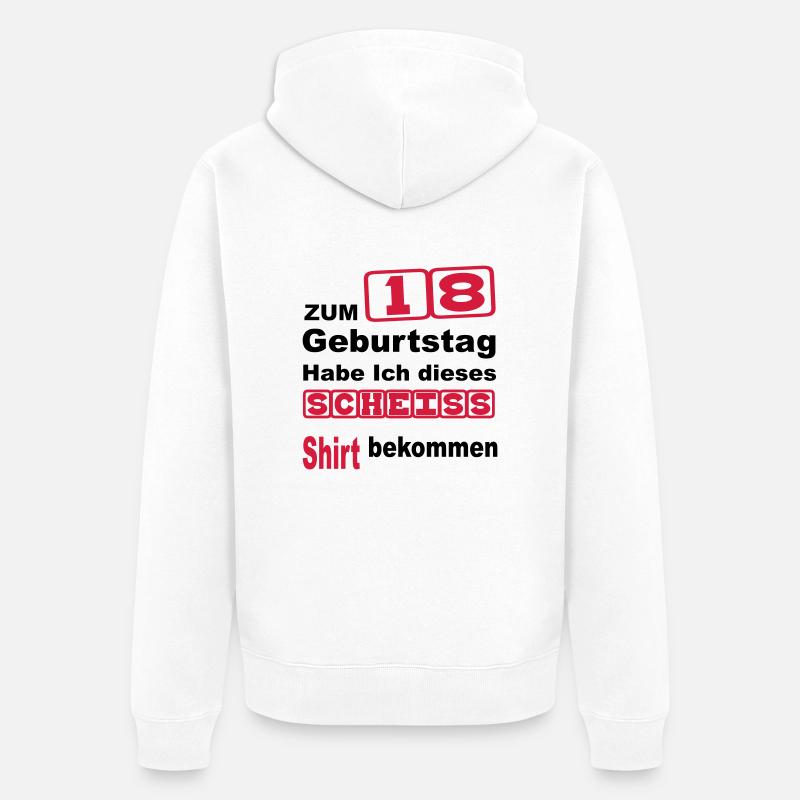 18e anniversaire - Veste à capuche bio Premium Unisexe - blanc