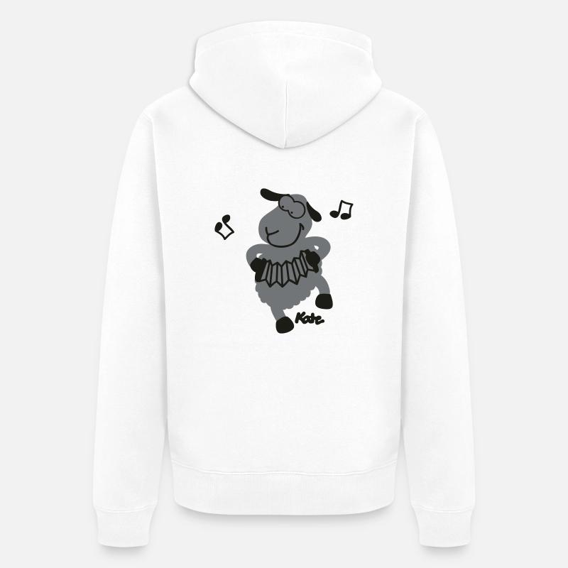 Schaf (2c) - Unisex Premium Bio Zip Hoodie - Weiß