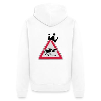 Drift King - Unisex Premium Organic Zip Hoodie - white - Back - Thijin (182cm)