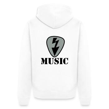 gitarre - Unisex Premium Bio Zip Hoodie - Weiß - Hinten - Thijin (182cm)