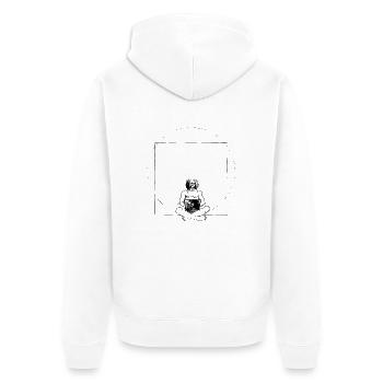 Nerd - Unisex Premium Bio Zip Hoodie - Weiß - Hinten - Thijin (182cm)