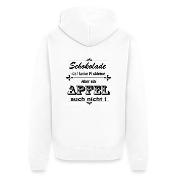 Schokolade löst keine Probleme - Unisex Premium Bio Zip Hoodie - Weiß - Hinten - Thijin (182cm)