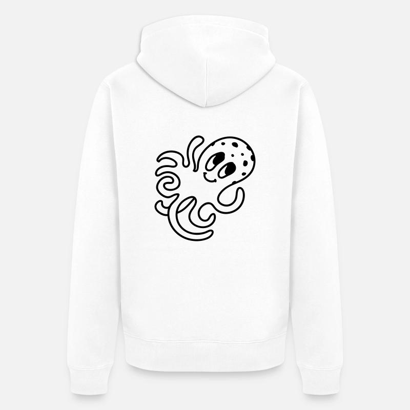 Octopus - Line - Veste à capuche bio Premium Unisexe - blanc