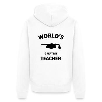 World's Greatest Teacher - Unisex Premium Bio Zip Hoodie - Weiß - Hinten - Thijin (182cm)