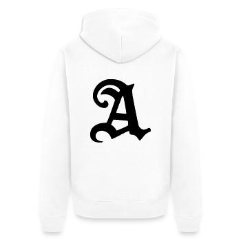 A - Unisex Premium Bio Zip Hoodie - Weiß - Hinten - Thijin (182cm)