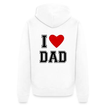 I LOVE DAD - Unisex Premium Bio Zip Hoodie - Weiß - Hinten - Thijin (182cm)