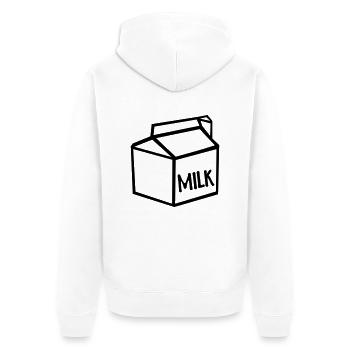 Milk - Unisex Premium Organic Zip Hoodie - white - Back - Thijin (182cm)