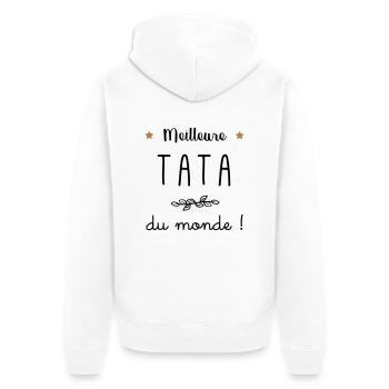 Meilleure tata du monde vecteur - Veste à capuche bio Premium Unisexe - blanc - Dos - Thijin (182cm)