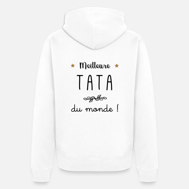 Meilleure tata du monde vecteur - Veste à capuche bio Premium Unisexe - blanc