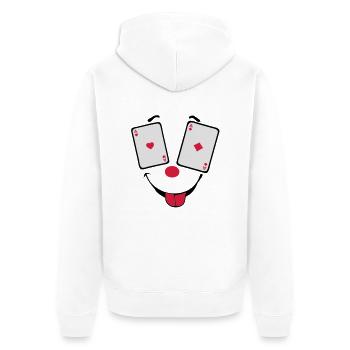 carte poker as paire smiley2 - Veste à capuche bio Premium Unisexe - blanc - Dos - Thijin (182cm)