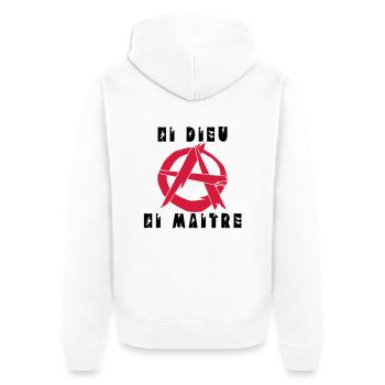 ni dieu ni maitre - Veste à capuche bio Premium Unisexe - blanc - Dos - Thijin (182cm)