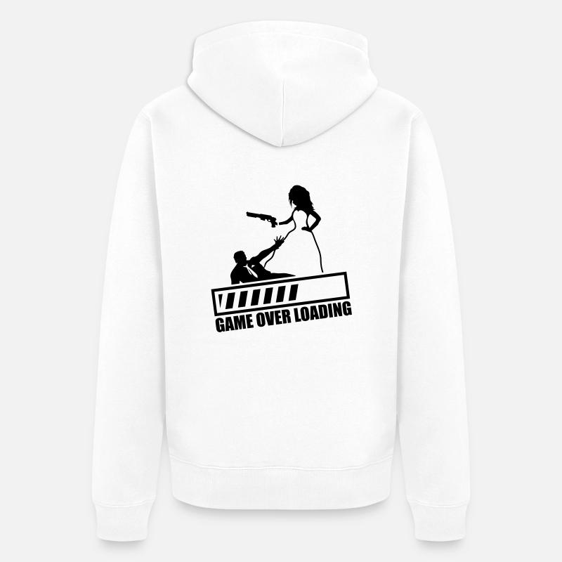 game_over_loading_fa1 - Unisex Premium Organic Zip Hoodie - white
