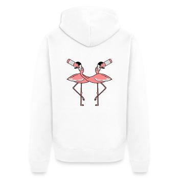 2 friends team couple crew drink booze beer flasc - Unisex Premium Organic Zip Hoodie - white - Back - Thijin (182cm)