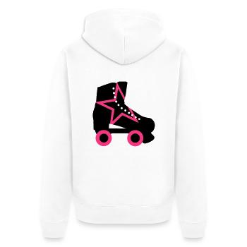 roller skate - Unisex Premium Organic Zip Hoodie - white - Back - Thijin (182cm)