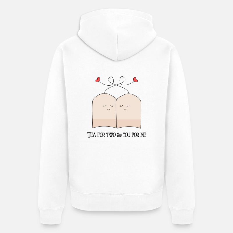 Tea for two - Veste à capuche bio Premium Unisexe - blanc
