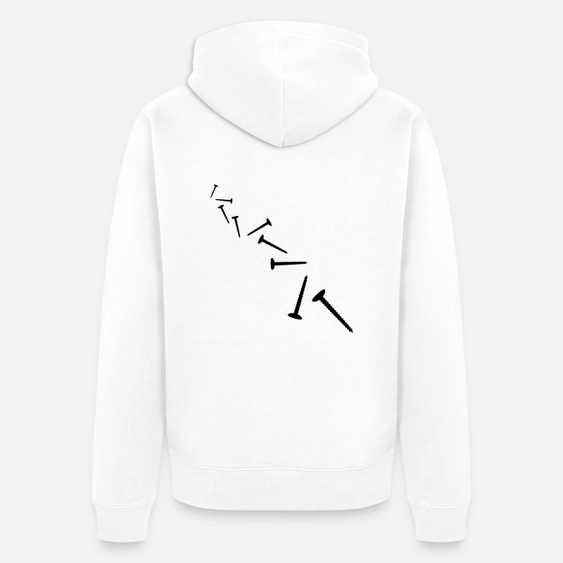 Screws Pattern - Veste à capuche bio Premium Unisexe - blanc