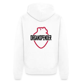 Organspender - Unisex Premium Bio Zip Hoodie - Weiß - Hinten - Thijin (182cm)