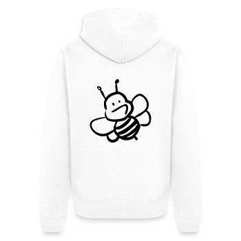Biene - Unisex Premium Bio Zip Hoodie - Weiß - Hinten - Thijin (182cm)