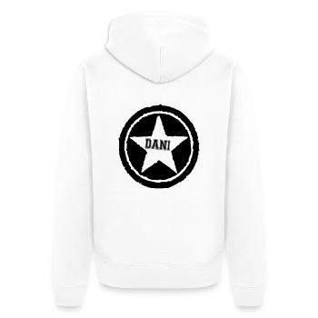 new_stern_dani - Unisex Premium Bio Zip Hoodie - Weiß - Hinten - Thijin (182cm)