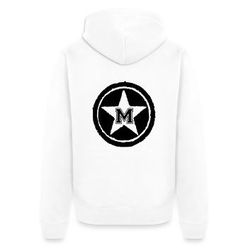 M - Unisex Premium Bio Zip Hoodie - Weiß - Hinten - Thijin (182cm)